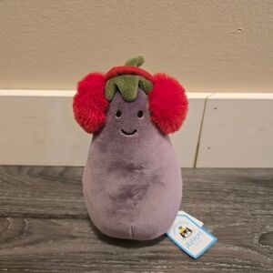 Jellycat Toastie Eggplant NWT Plush